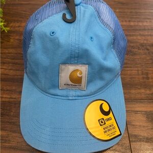 NWT CARHARTT Men’s Womens Light Blue Trucker Hat Baseball Cap Patch y2k country
